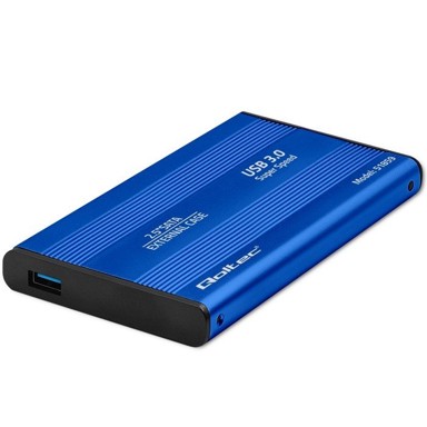 QOLTEC Kućište za disk 2.5" SATA HDD/SSD, USB 3.0, plava